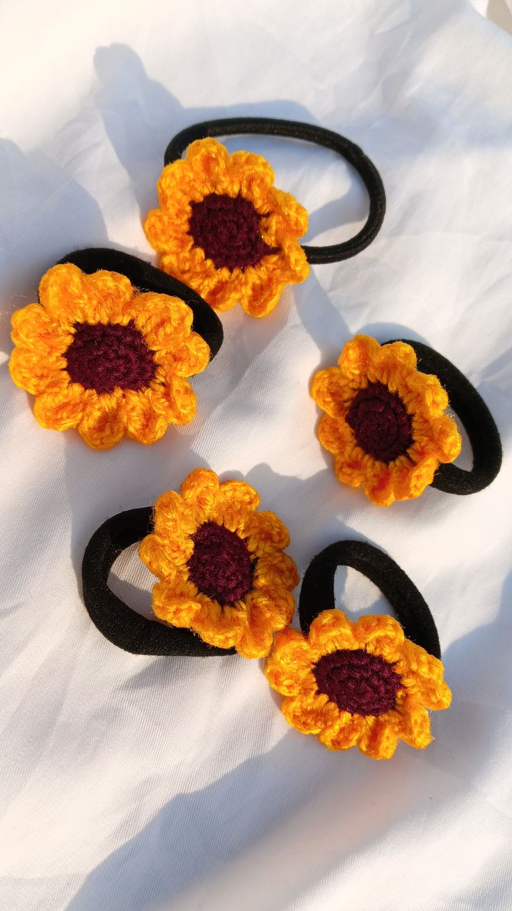 sunflower hair tie